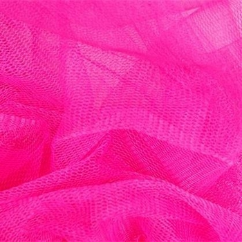 Tule hard 100% nylon (50m x 140cm), Neon Roze